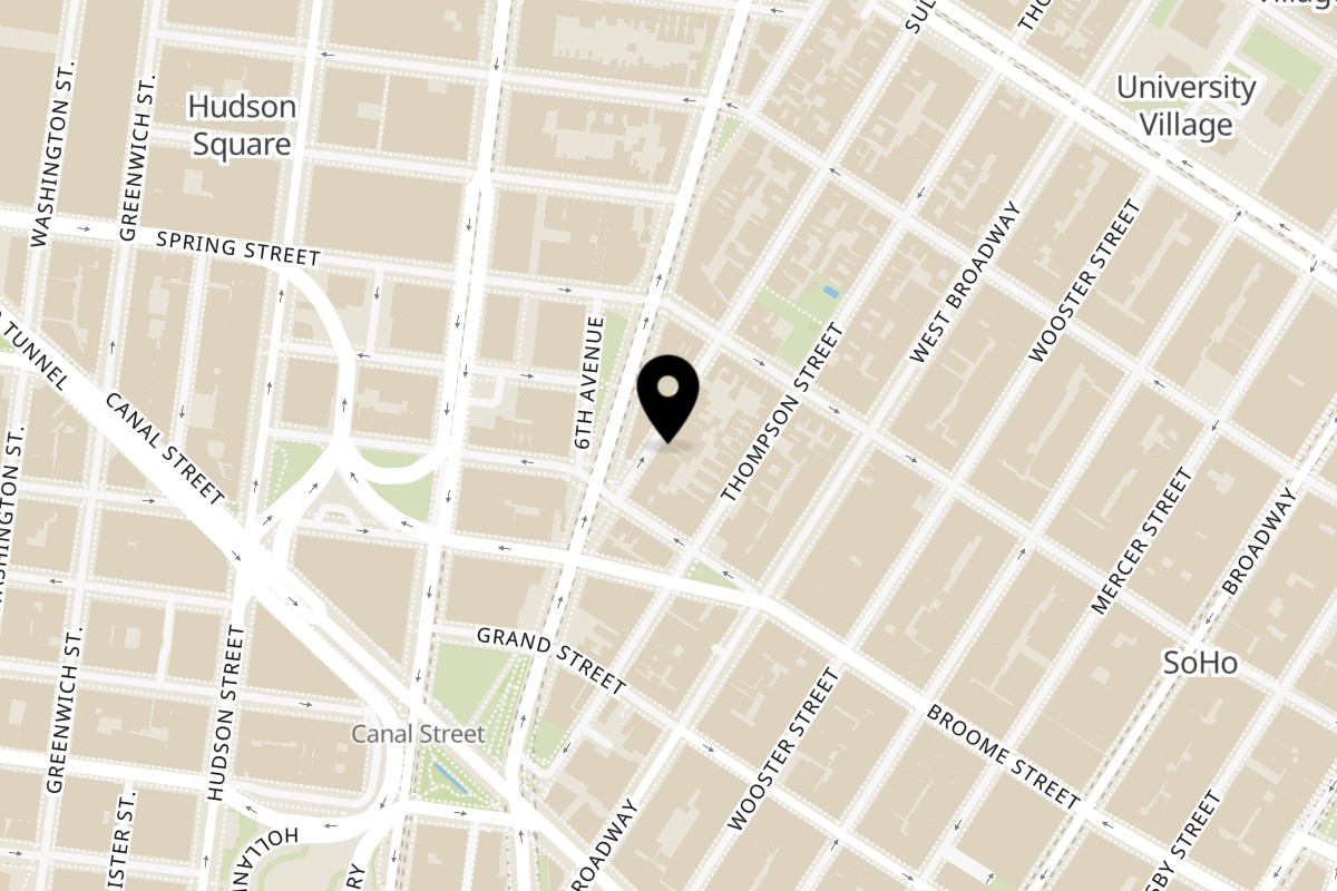 Map showing the location of Sullivan Taqueria on 71 Sullivan St in New York